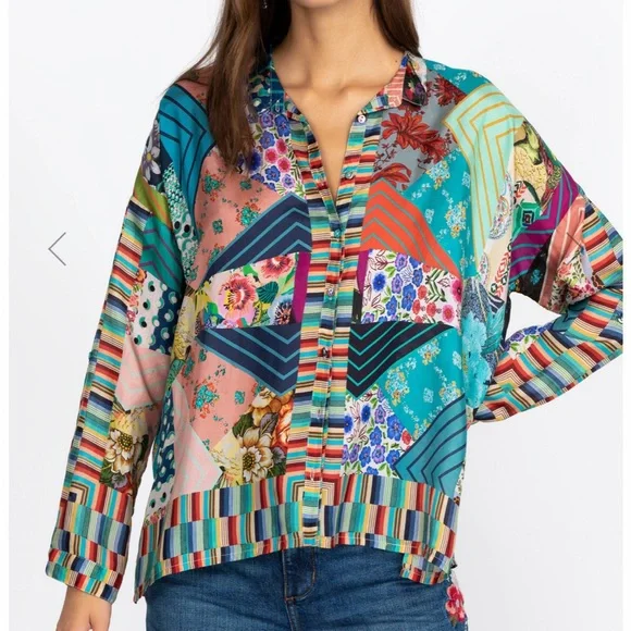 JOHNNY WAS Imagination Kari Button Down Women’s Top. Size L. NWT - Picture 2 of 16